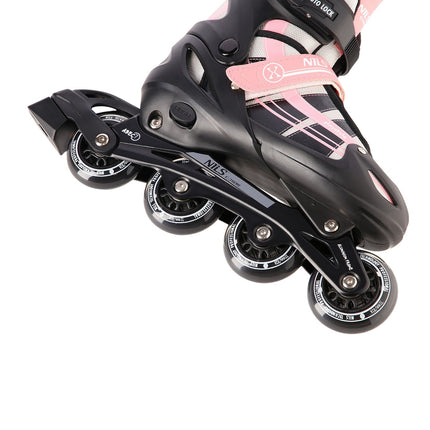 2-in-1 Inlineskates und Schlittschuhe in Pink-Weiß, Größe M (35-38)