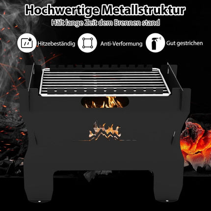 2-in-1 tragbarer Holzkohle- und Gasgrill mit Edelstahlrost
