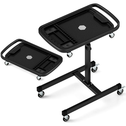 Table à outils enroulable 2 en 1 avec compartiment amovible et table de travail réglable en hauteur