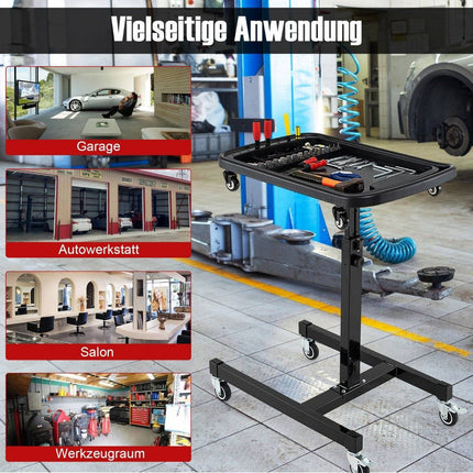 Table à outils enroulable 2 en 1 avec compartiment amovible et table de travail réglable en hauteur