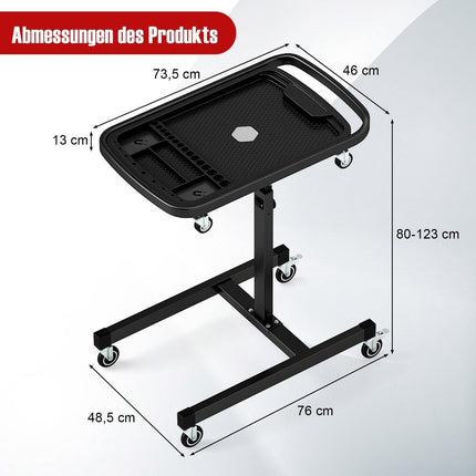 Table à outils enroulable 2 en 1 avec compartiment amovible et table de travail réglable en hauteur