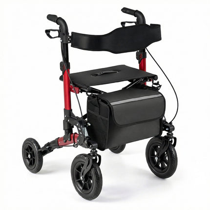 2-in-1 Rollator & Transportstuhl, faltbar, bis 136 kg belastbar