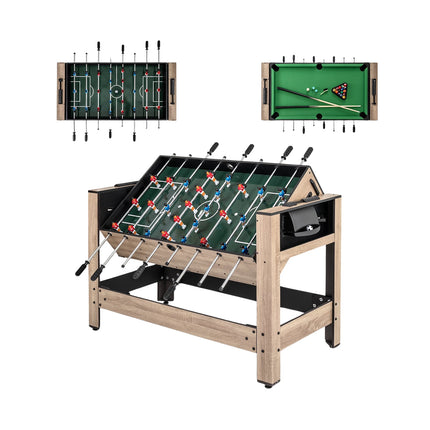 2-in-1 Rotating Game Table – Foosball & Billiards Set