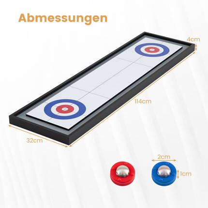 2-in-1 Shuffleboard- & Curling-Tischspiel, 114 cm, tragbar