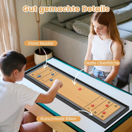 2-in-1 Shuffleboard- & Curling-Tischspiel, 114 cm, tragbar