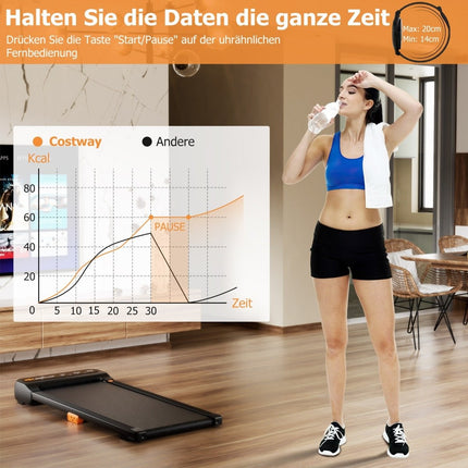 2 in 1 Under Desk Treadmill with Clock-Like Remote Control & LED Display