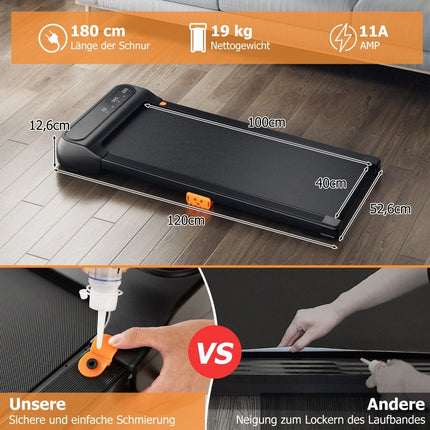 2 in 1 Under Desk Treadmill with Clock-Like Remote Control & LED Display