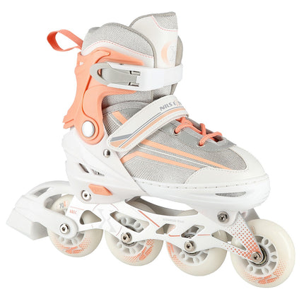 2-in-1 White/Pink Inline & Ice Skates, Size L (39-43)