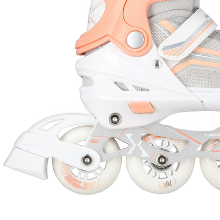 2-in-1 White/Pink Inline & Ice Skates, Size L (39-43)