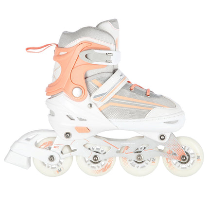 2-in-1 White/Pink Inline & Ice Skates, Size L (39-43)