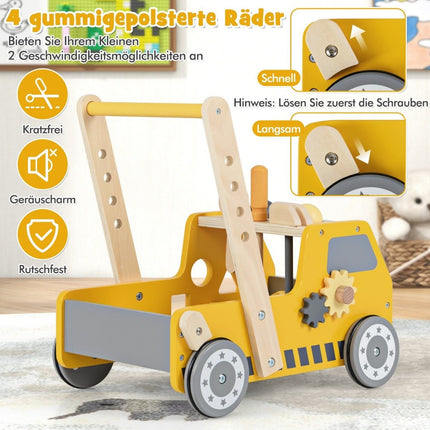Trotteur en bois 2 en 1 avec centre multi-activités Trotteur pour bébé Trotteur pour bébé