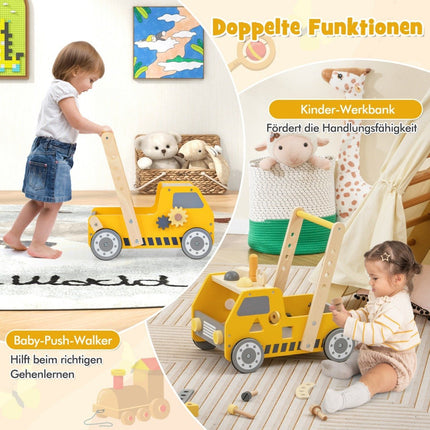 Trotteur en bois 2 en 1 avec centre multi-activités Trotteur pour bébé Trotteur pour bébé