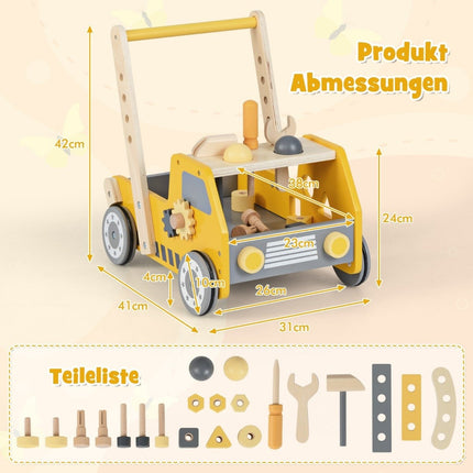 Trotteur en bois 2 en 1 avec centre multi-activités Trotteur pour bébé Trotteur pour bébé