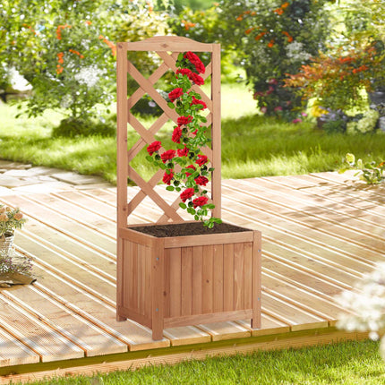 2 in 1 Wooden Planter Box with Lattice
