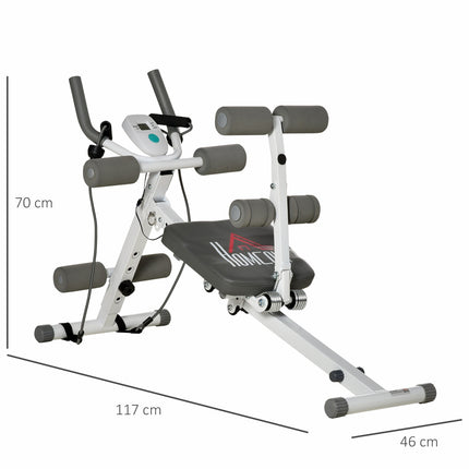 Verstellbare Bauchmuskelbank, LCD-Bildschirm, Stahl, 100 kg Tragkraft