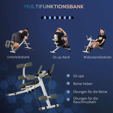 Verstellbare Bauchmuskelbank, LCD-Bildschirm, Stahl, 100 kg Tragkraft