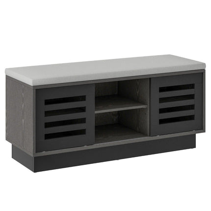 2 in 1 Sitzbank &amp; Schuhregal mit 6 Fächern &amp; 3 verstellbaren Böden 99,5 x 34,5 x 46 cm grau