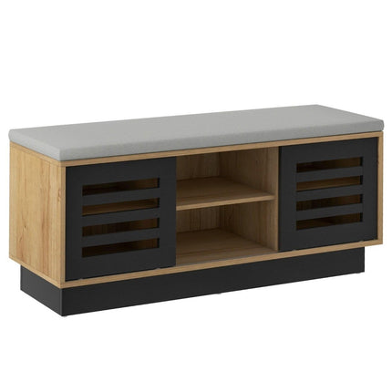 2 in 1 Sitzbank &amp; Schuhregal mit 6 Fächern &amp; 3 verstellbaren Böden 99,5 x 34,5 x 46 cm natur