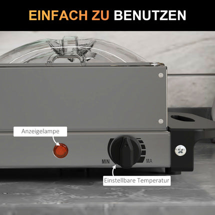 2-in-1 Buffetwärmer 6,8L Heizplatte 300 Watt Edelstahl Speisenwärmer Silber