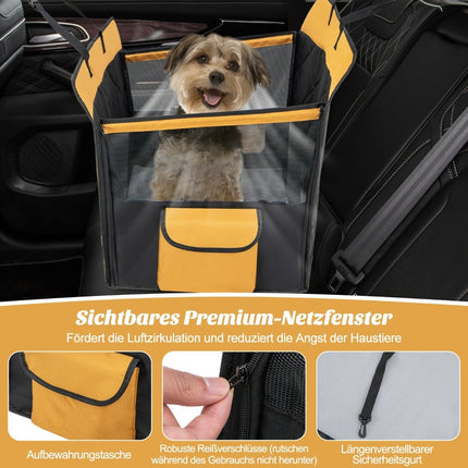 2 in 1 Autositzbezug &amp; Auto-Hundebox mit Seitentasche, wasserabweisend, 148 x 145 cm
