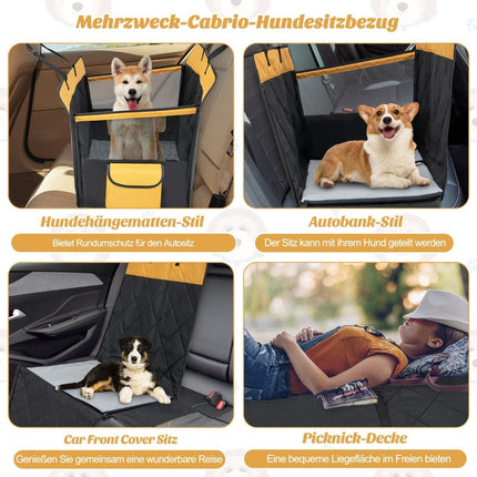 2 in 1 Autositzbezug &amp; Auto-Hundebox mit Seitentasche, wasserabweisend, 148 x 145 cm