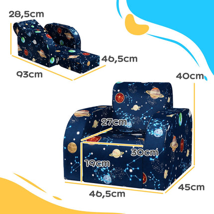 Kinderklappsofa/-sessel – horizontal, Planetendesign