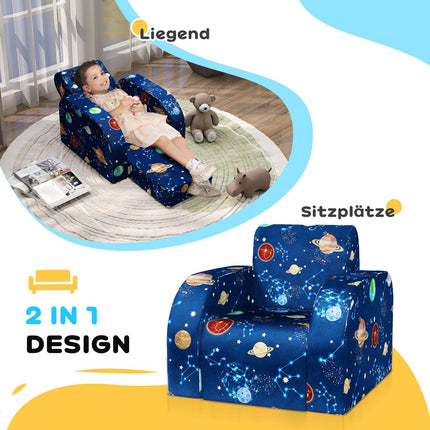 Kinderklappsofa/-sessel – horizontal, Planetendesign