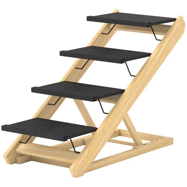 Höhenverstellbare Hundetreppe – Klappbar, rutschfest, 4 Stufen