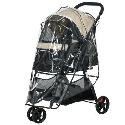 Zusammenklappbarer 2-in-1-Tierbuggy mit Regenschutz für Katzen und Hunde bis 10 kg