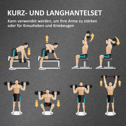 Verstellbares Hantel-Set, 20 kg, anpassbare Gewichte