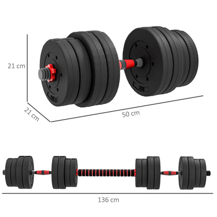Verstellbares Hantel- & Langhantel-Set, 30 kg, für das Home-Gym