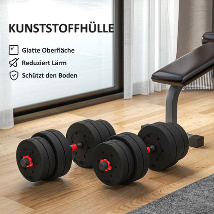 Verstellbares Hantel- & Langhantel-Set, 30 kg, für das Home-Gym