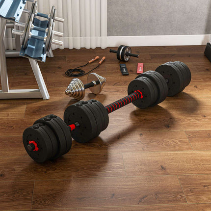 Verstellbares Hantel- & Langhantel-Set, 30 kg, für das Home-Gym