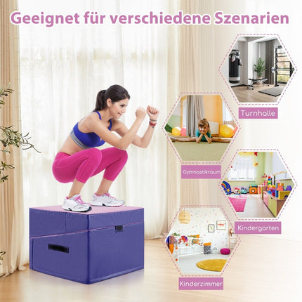 Tapis de gymnastique 2 en 1 avec poignée de transport Tapis de gymnastique incliné Tapis de sol souple en forme de coin
