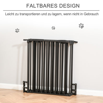 Parc pour chiots 2 en 1, barrière pliante en 5 parties avec porte pour chiens de petite et moyenne taille, parc pour chiots DIY 300 x 74,5 cm en métal noir