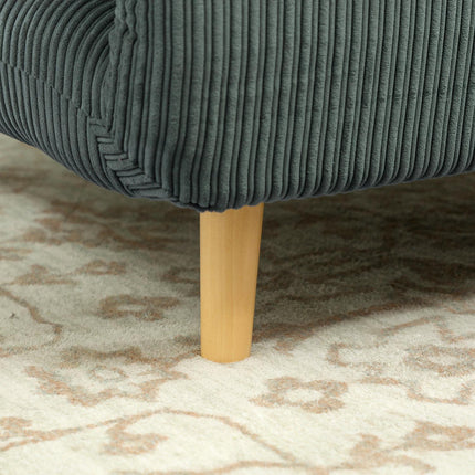 Grünes, verstellbares Cord-Schlafsofa zum Zusammenklappen – 82 x 89 x 83 cm