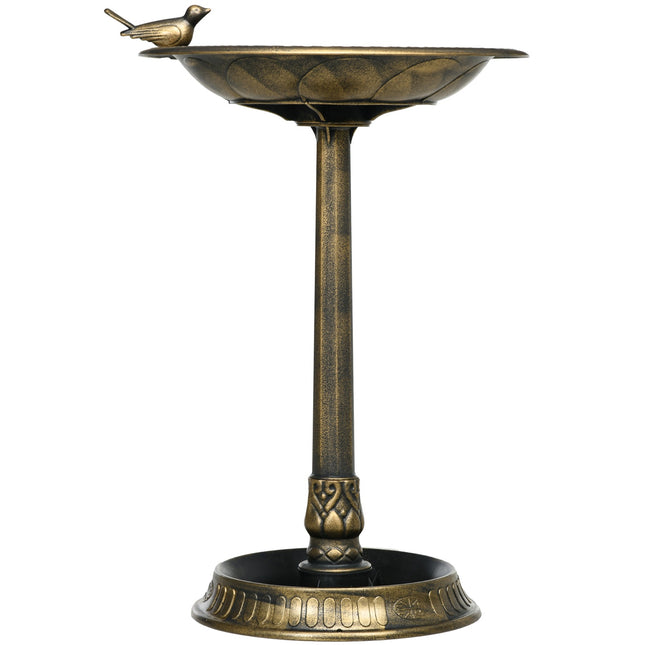 2-in-1 frost-proof plastic bird bath, 50x50x72 cm, bronze