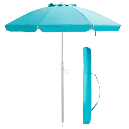 2m Beach Umbrella With Tilt, UPF 50+, Carry Bag, Blue