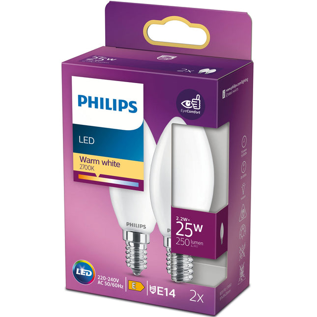 2er-Pack LED E14 Crown 25W Frost 250lm