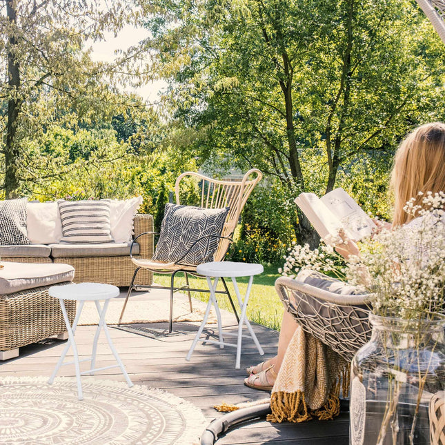2 Stk. Klapphocker aus Rattan