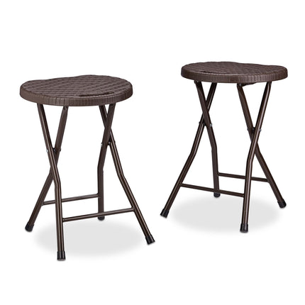 2 Stk. Klapphocker aus Rattan