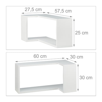 2 étagères d'angle