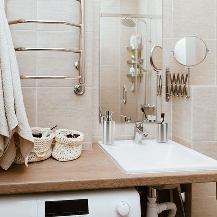 2-teiliges Badezimmer-Set Edelstahl