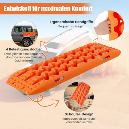 Trakční desky 2 ks pro offroad do písku/bláta/sněhu 107 x 31 x 7 cm, oranžová
