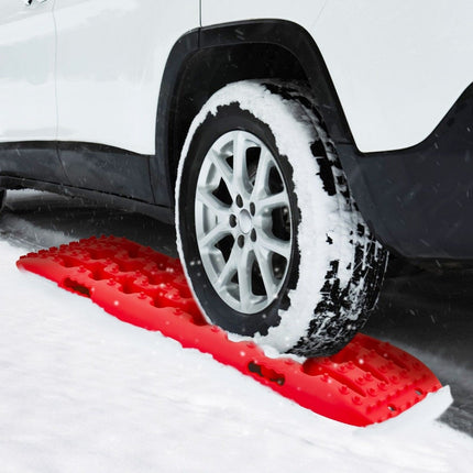 2 Stück Traktionshilfe Sandbleche Offroad Reifenleiter für Sand/Schlamm/Schnee 107 x 31 x 7 cm Rot