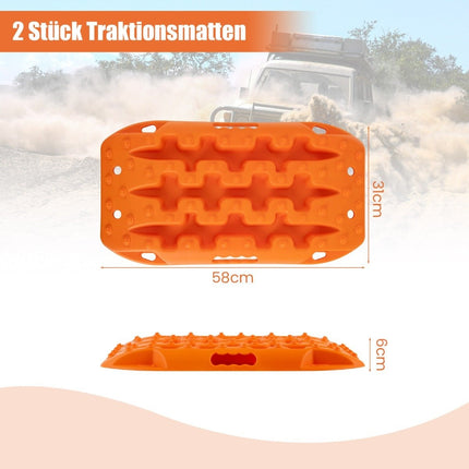 2 stuks tractiehulp zandplaten off-road bandenladder voor zand/modder/sneeuw 10 ton oranje