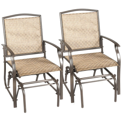 2 Schaukelstühle Gartenmöbel mit Metallgestell 58 x 70 x 94 cm braun