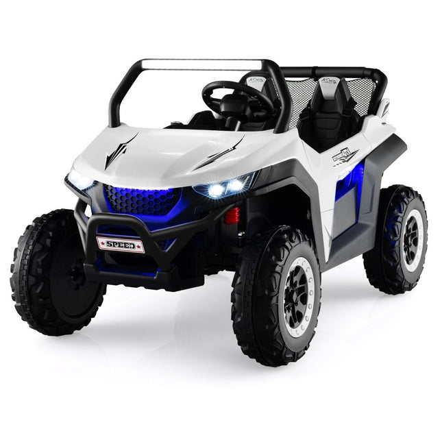 2-Sitzer 12V Kinderauto mit Musik und Scheinwerfern 118 x 74 x 71 cm - Weiß