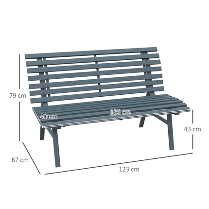 2-Sitzer Aluminium Gartenbank, wetterfest und UV-beständig