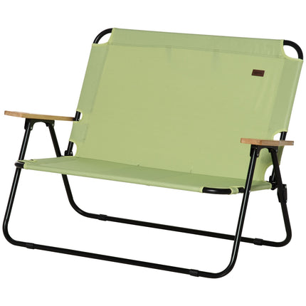 2-Sitzer-Klapp-Campingstuhl mit Getränkehalter, hellgrün